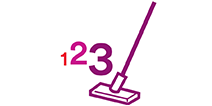 Mop with numbers icon