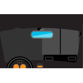 Illustration showing a heavy vehicle without safety markings