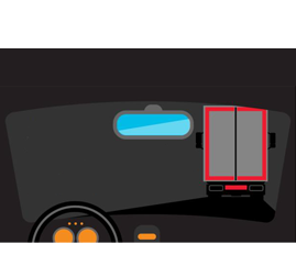 Illustration showing how Vehicle Safety Markings can help in visibility of heavy vehicle at night