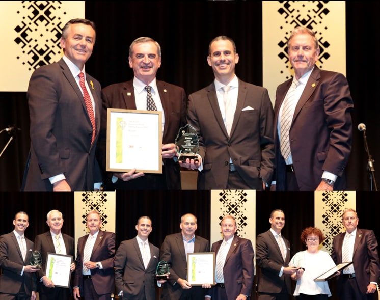 Hon Darren Chester MP with Grand Prize winner Eric Chalmers (Kidsafe ACT), Chris Leblanc (3M) and ACRS President Lauchlan McIntosh AM