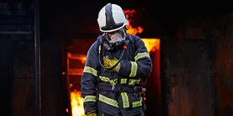 Two firefighters approaching fire 3M Scott Air-Pak X3 Pro ProPak SCBA
