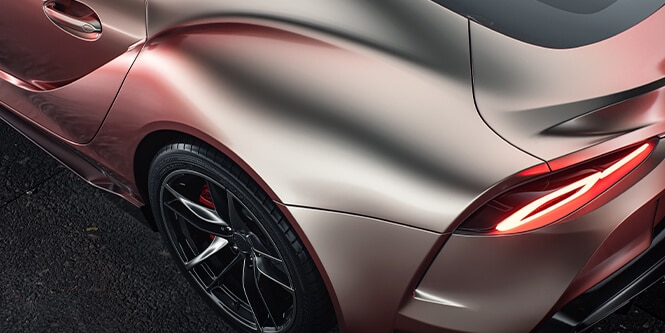 Silver flip car wrap protection film​ on sports car
