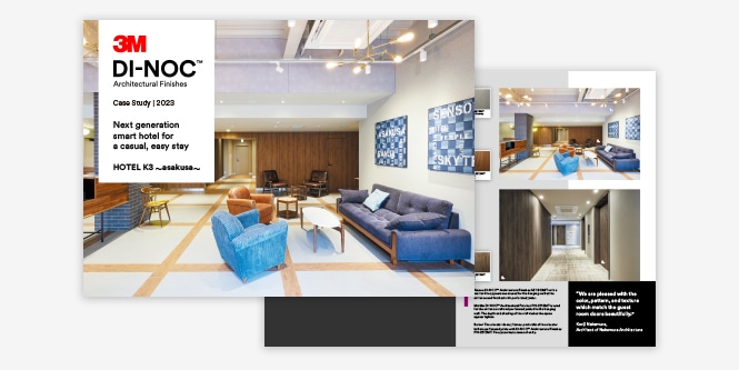 HOTEL K3 ～asakusa～: 3M&amp;trade; DI-NOC&amp;trade; Architectural Finishes