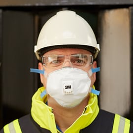 Image of man wearing a 3m facemask