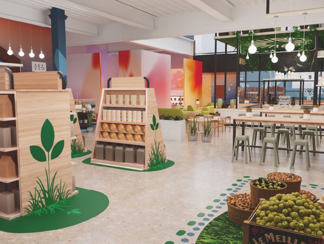 Spacious store interior using interior graphic films from 3m
