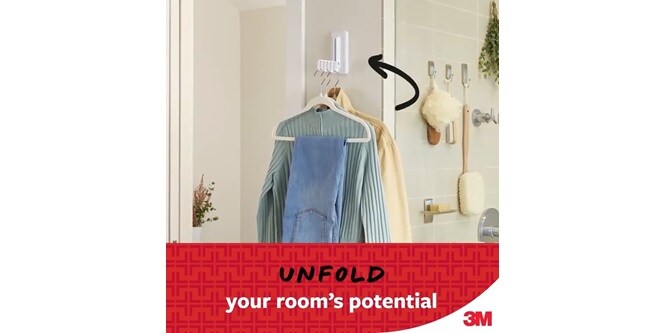 Command folding clothes hanger can hold up to five hangers
