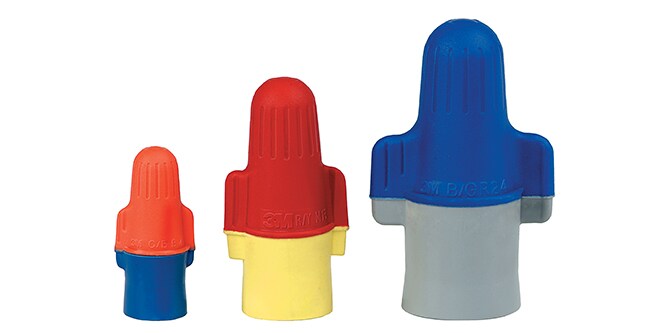 three 3M performance plus wire connectors
