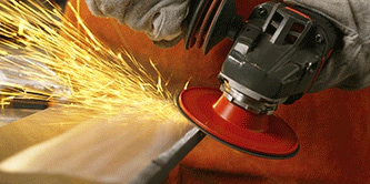 Beveling metal with Cubitron 3 Abrasive Disc
